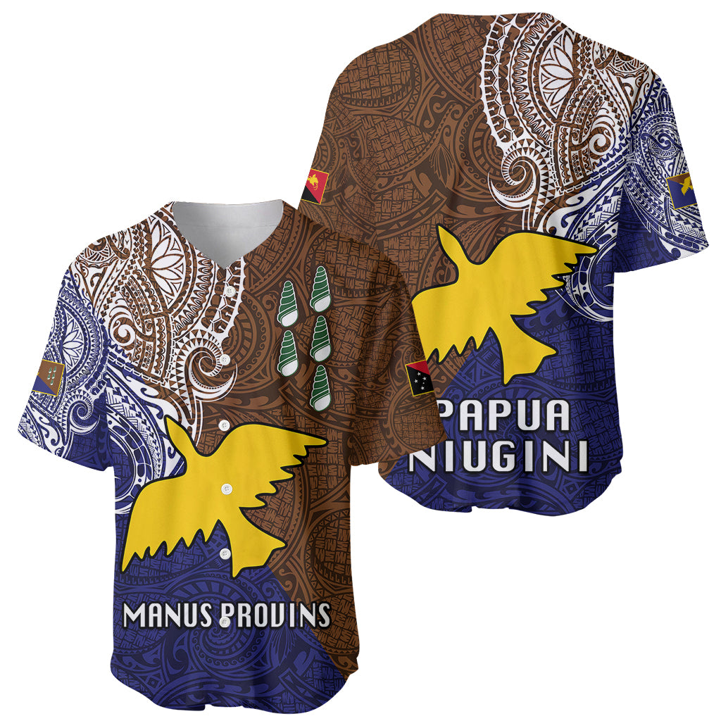 Papua New Guinea Manus Province Baseball Jersey PNG Birds Of Paradise Polynesian Arty Style LT03 - Polynesian Pride