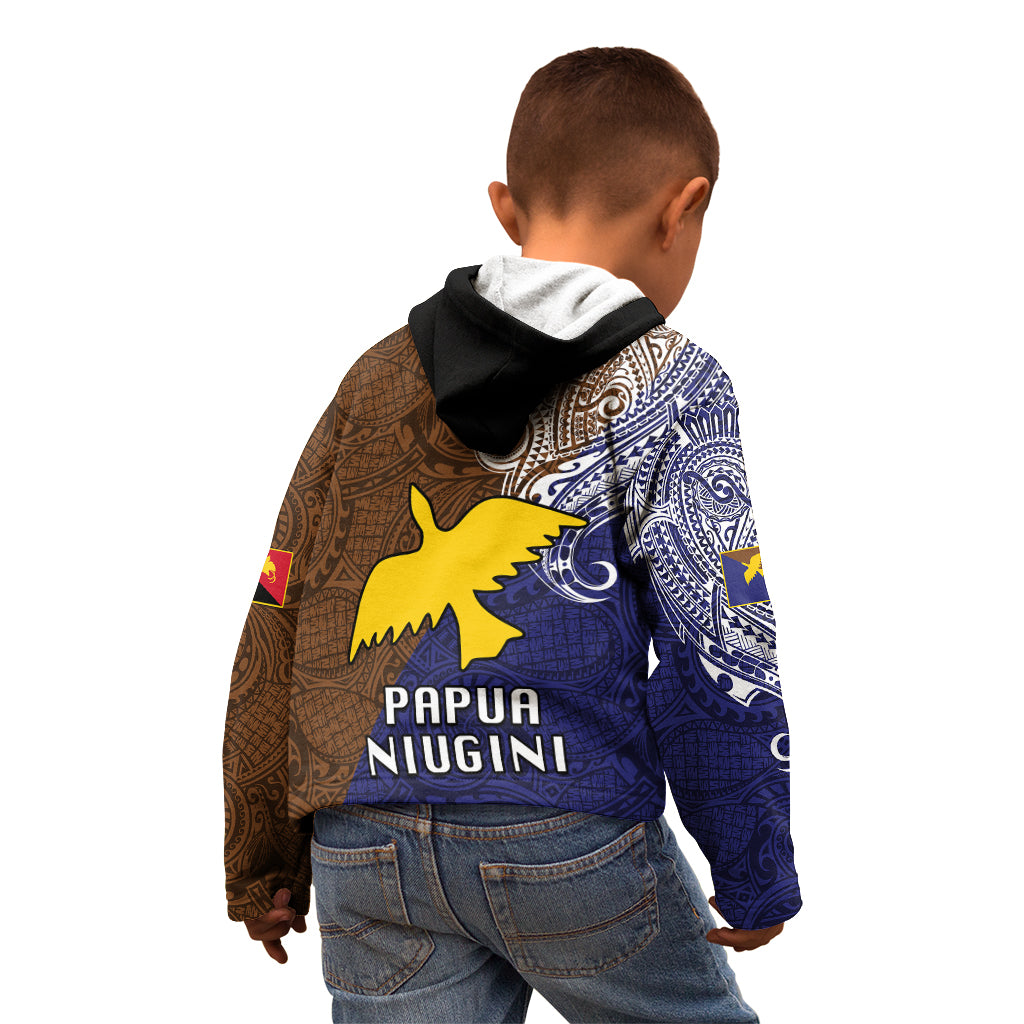 Papua New Guinea Manus Province Kid Hoodie PNG Birds Of Paradise Polynesian Arty Style LT03 - Polynesian Pride