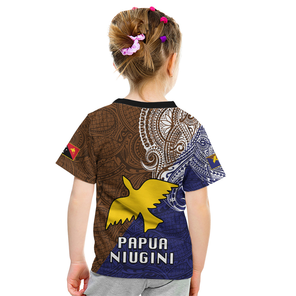Papua New Guinea Manus Province Kid T Shirt PNG Birds Of Paradise Polynesian Arty Style LT03 - Polynesian Pride