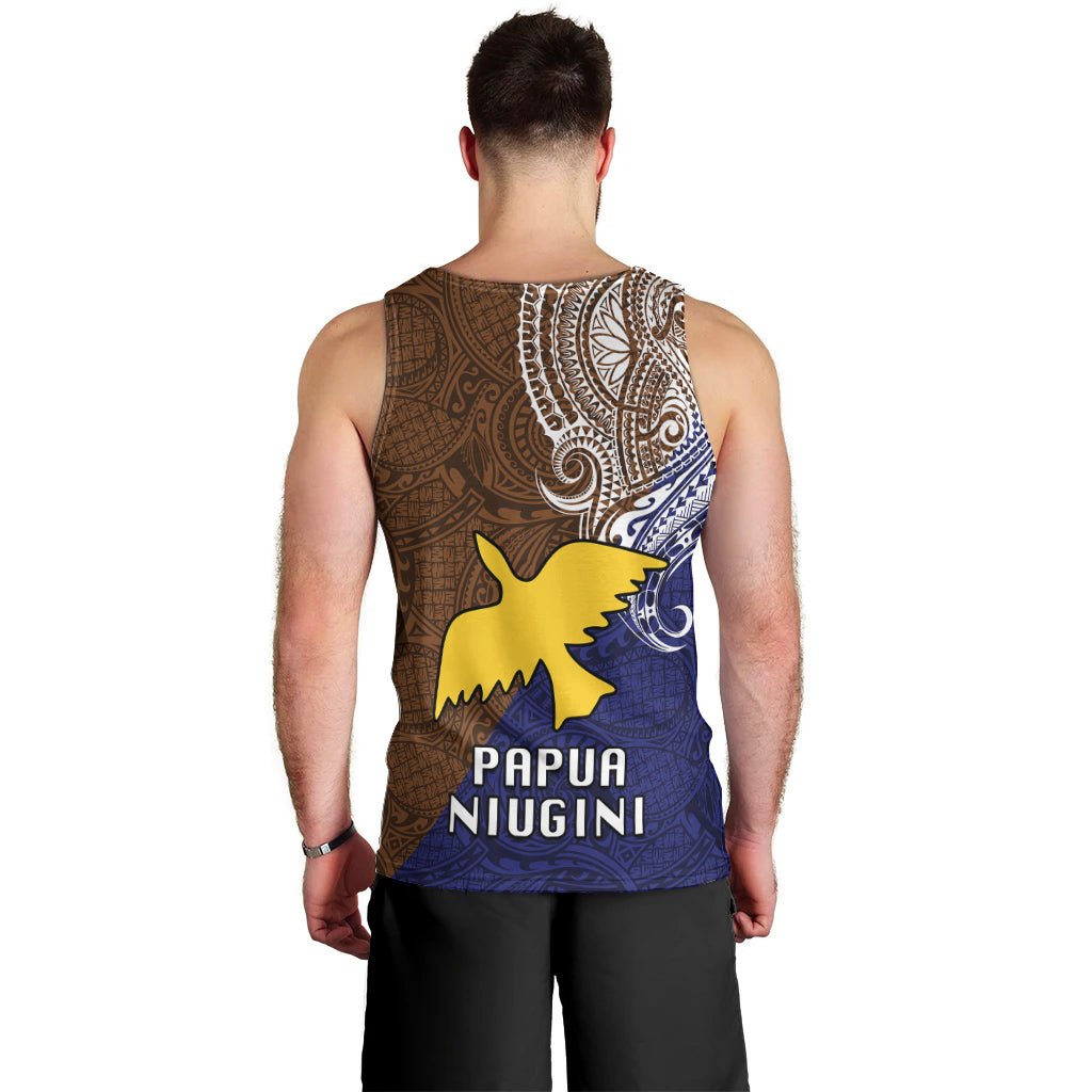Papua New Guinea Manus Province Men Tank Top PNG Birds Of Paradise Polynesian Arty Style LT03 - Polynesian Pride