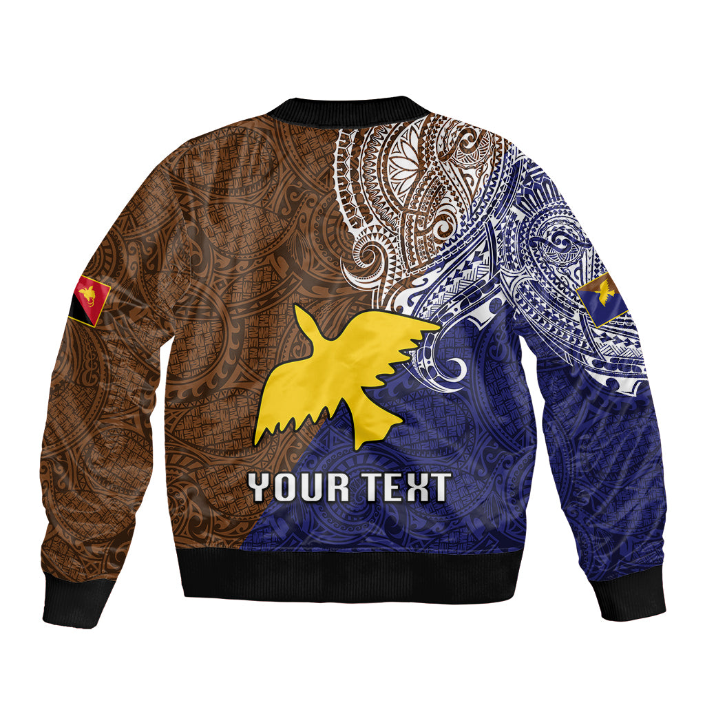 Custom Papua New Guinea Manus Province Bomber Jacket PNG Birds Of Paradise Polynesian Arty Style LT03 - Polynesian Pride
