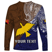 Custom Papua New Guinea Manus Province Long Sleeve Shirt PNG Birds Of Paradise Polynesian Arty Style LT03 - Polynesian Pride