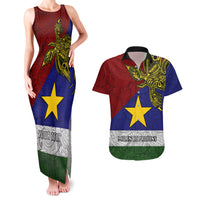 Custom Papua New Guinea Milne Bay Province Couples Matching Tank Maxi Dress and Hawaiian Shirt PNG Birds Of Paradise Polynesian Arty Style LT03 Blue - Polynesian Pride