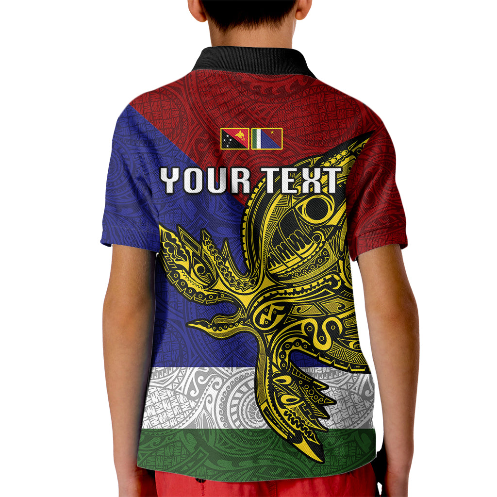Custom Papua New Guinea Milne Bay Province Kid Polo Shirt PNG Birds Of Paradise Polynesian Arty Style LT03 - Polynesian Pride