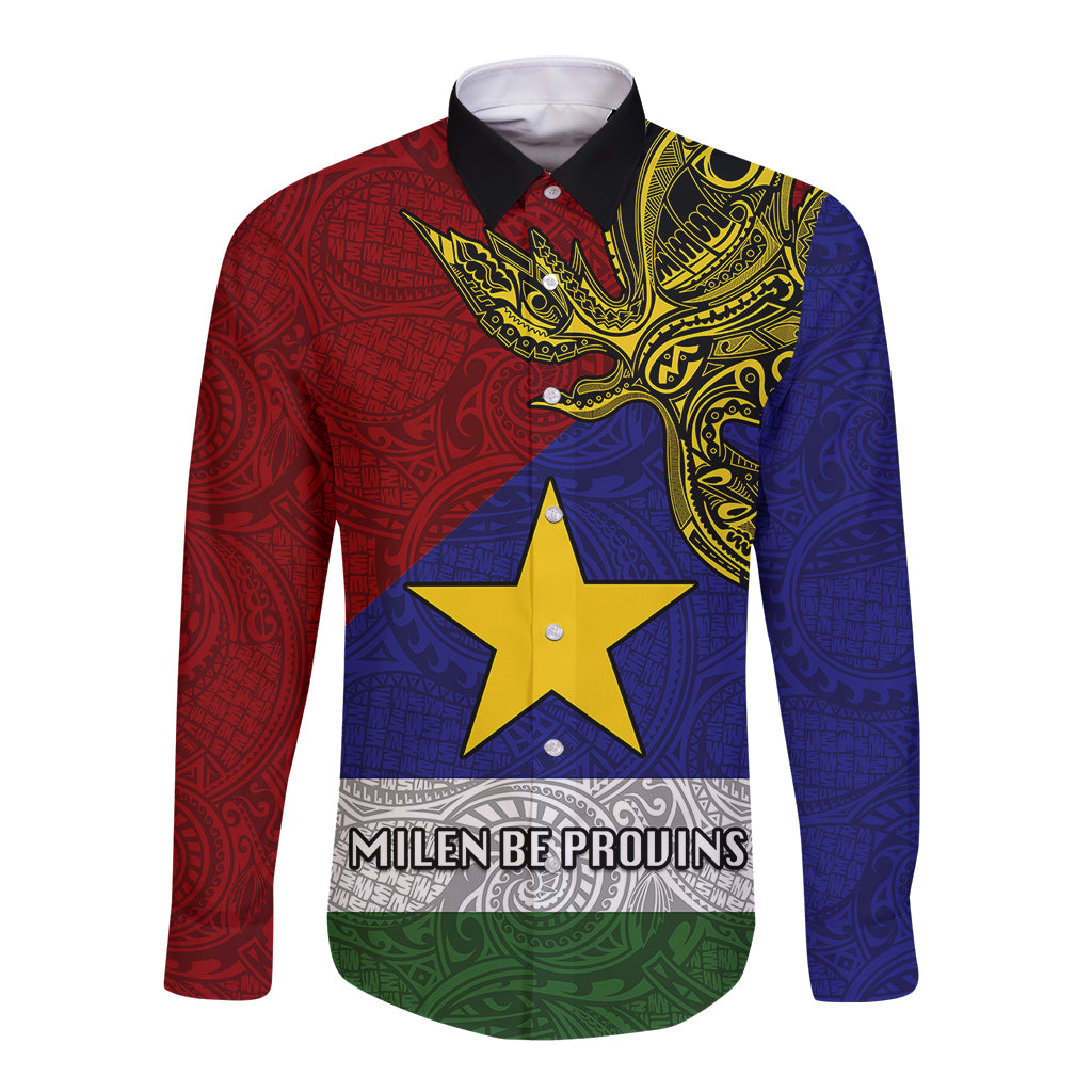 Custom Papua New Guinea Milne Bay Province Long Sleeve Button Shirt PNG Birds Of Paradise Polynesian Arty Style LT03 Unisex Blue - Polynesian Pride