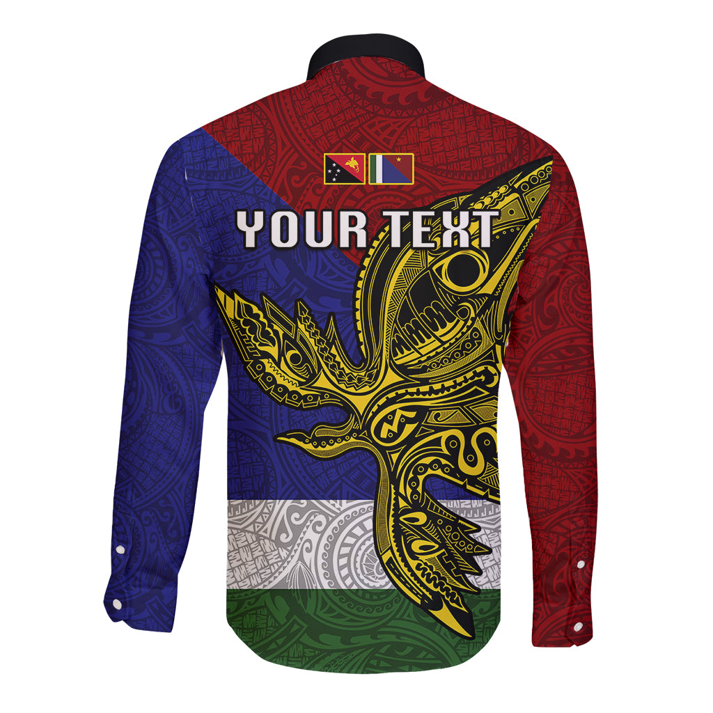 Custom Papua New Guinea Milne Bay Province Long Sleeve Button Shirt PNG Birds Of Paradise Polynesian Arty Style LT03 - Polynesian Pride