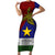 Custom Papua New Guinea Milne Bay Province Short Sleeve Bodycon Dress PNG Birds Of Paradise Polynesian Arty Style LT03 Long Dress Blue - Polynesian Pride