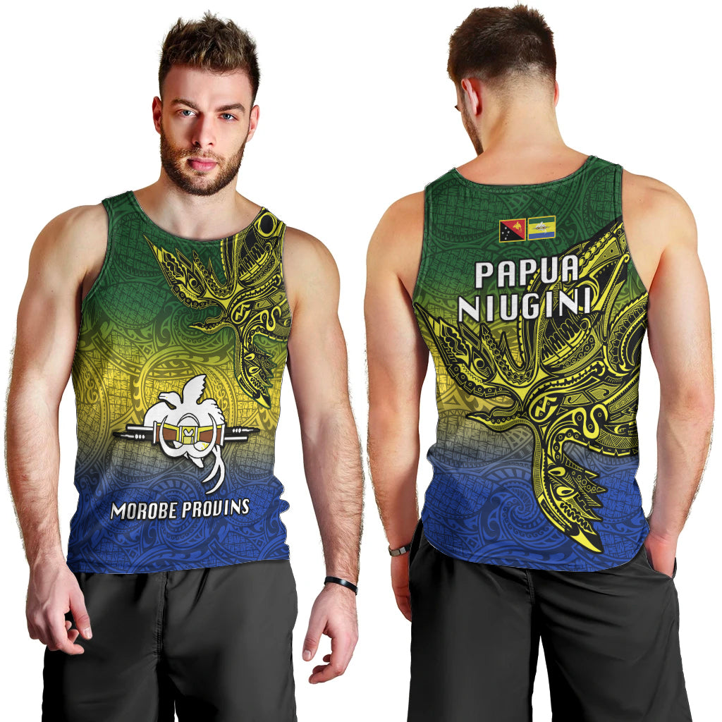 Papua New Guinea Morobe Province Men Tank Top PNG Birds Of Paradise Polynesian Arty Style LT03 - Polynesian Pride