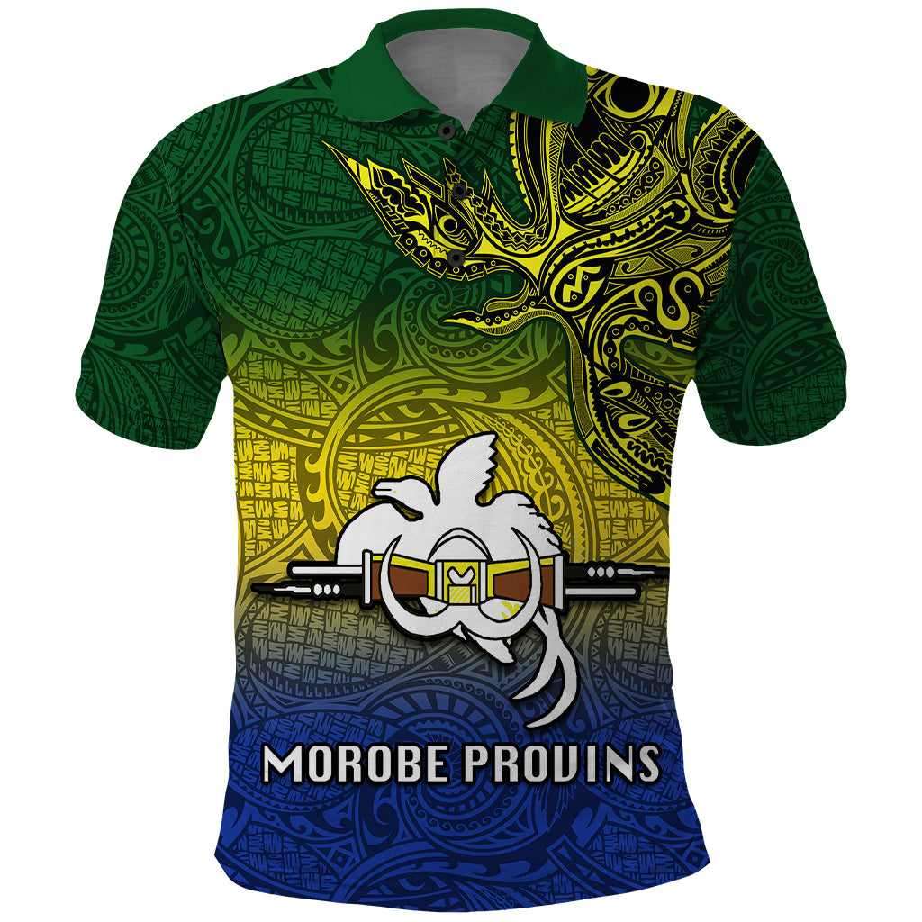 Papua New Guinea Morobe Province Polo Shirt PNG Birds Of Paradise Polynesian Arty Style LT03 Yellow - Polynesian Pride