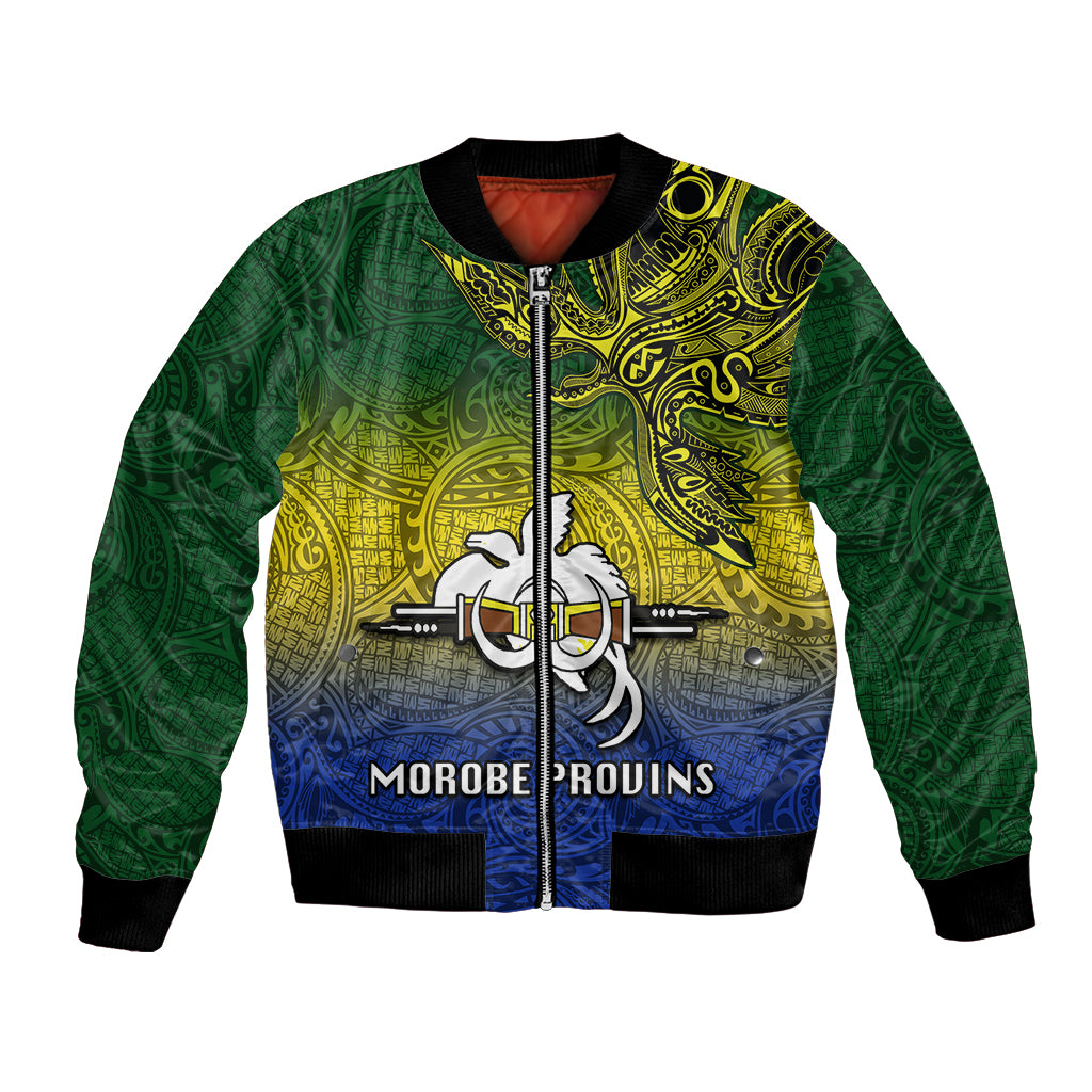 Custom Papua New Guinea Morobe Province Bomber Jacket PNG Birds Of Paradise Polynesian Arty Style LT03 Unisex Yellow - Polynesian Pride