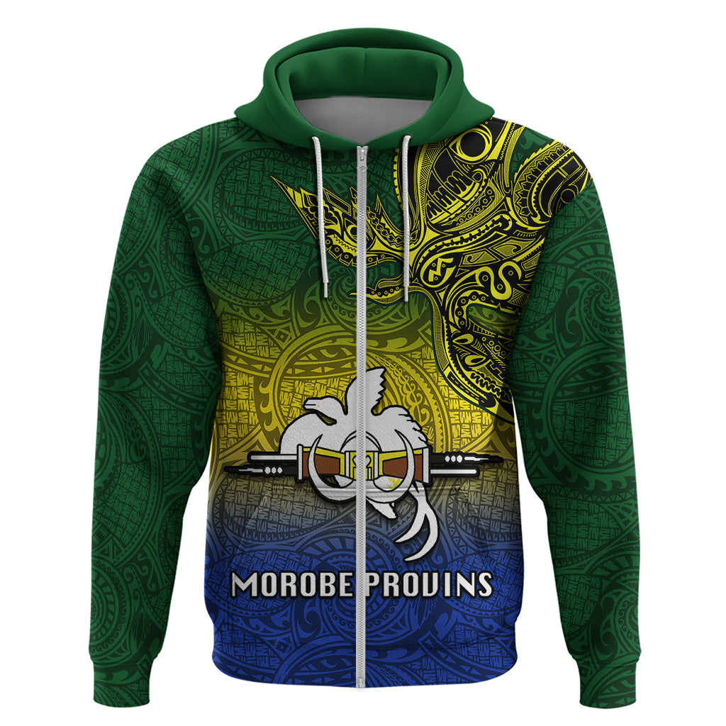 Custom Papua New Guinea Morobe Province Hoodie PNG Birds Of Paradise Polynesian Arty Style LT03 Zip Hoodie Yellow - Polynesian Pride