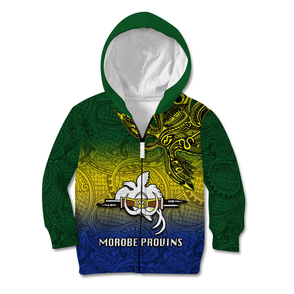 Custom Papua New Guinea Morobe Province Kid Hoodie PNG Birds Of Paradise Polynesian Arty Style LT03 - Polynesian Pride