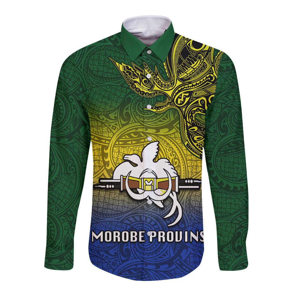 Custom Papua New Guinea Morobe Province Long Sleeve Button Shirt PNG Birds Of Paradise Polynesian Arty Style LT03 Unisex Yellow - Polynesian Pride