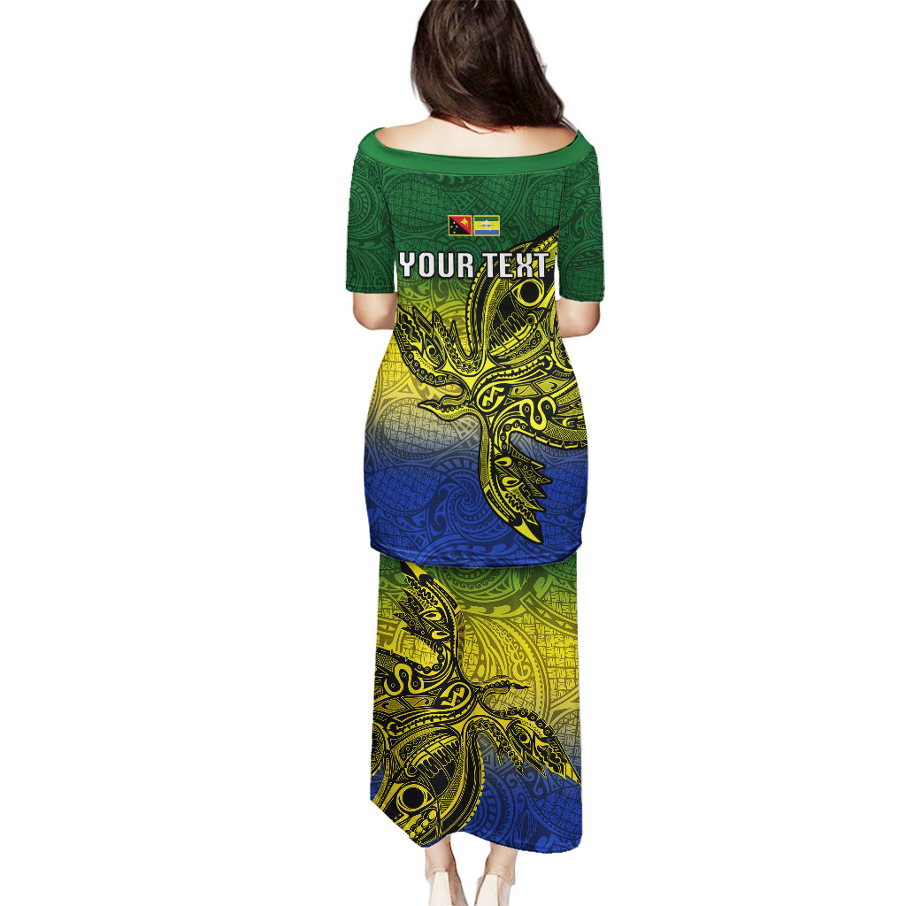 Custom Papua New Guinea Morobe Province Puletasi PNG Birds Of Paradise Polynesian Arty Style LT03 - Polynesian Pride