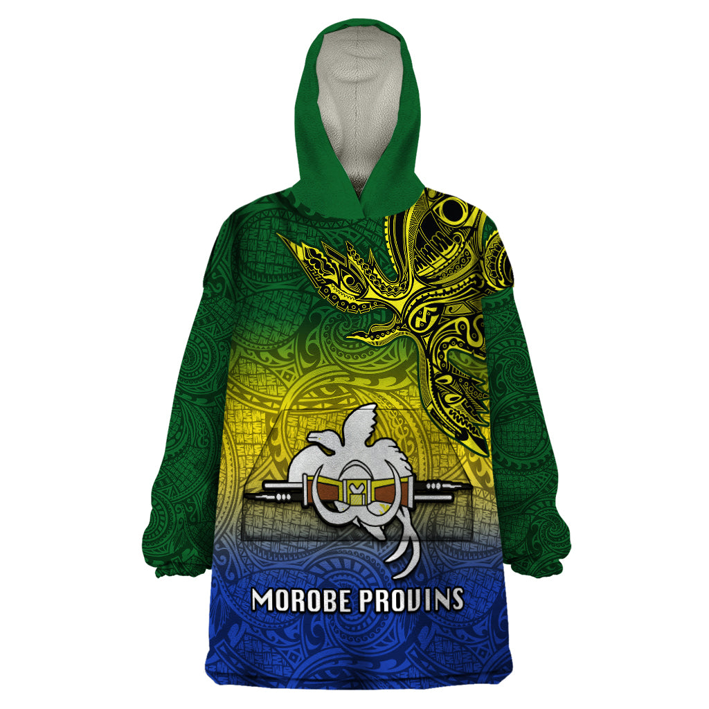 Custom Papua New Guinea Morobe Province Wearable Blanket Hoodie PNG Birds Of Paradise Polynesian Arty Style LT03 One Size Yellow - Polynesian Pride