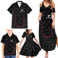 Custom New Zealand Rugby Family Matching Summer Maxi Dress and Hawaiian Shirt Maori All Black Championship 2024 and Silver Fern LT03 - Polynesian Pride