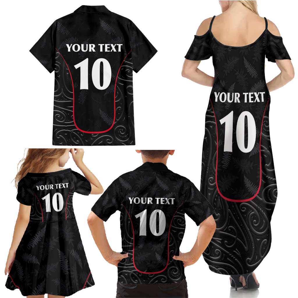 Custom New Zealand Rugby Family Matching Summer Maxi Dress and Hawaiian Shirt Maori All Black Championship 2024 and Silver Fern LT03 - Polynesian Pride