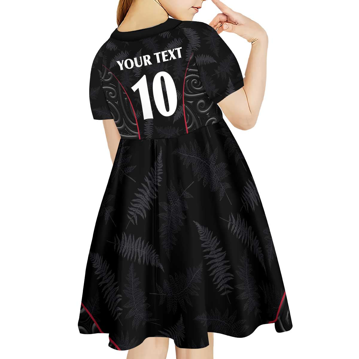Custom New Zealand Rugby Kid Short Sleeve Dress Maori All Black Championship 2024 and Silver Fern