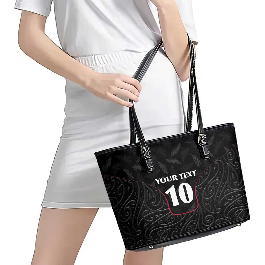 Custom New Zealand Rugby Leather Tote Bag Maori All Black Championship 2024 and Silver Fern LT03 - Polynesian Pride