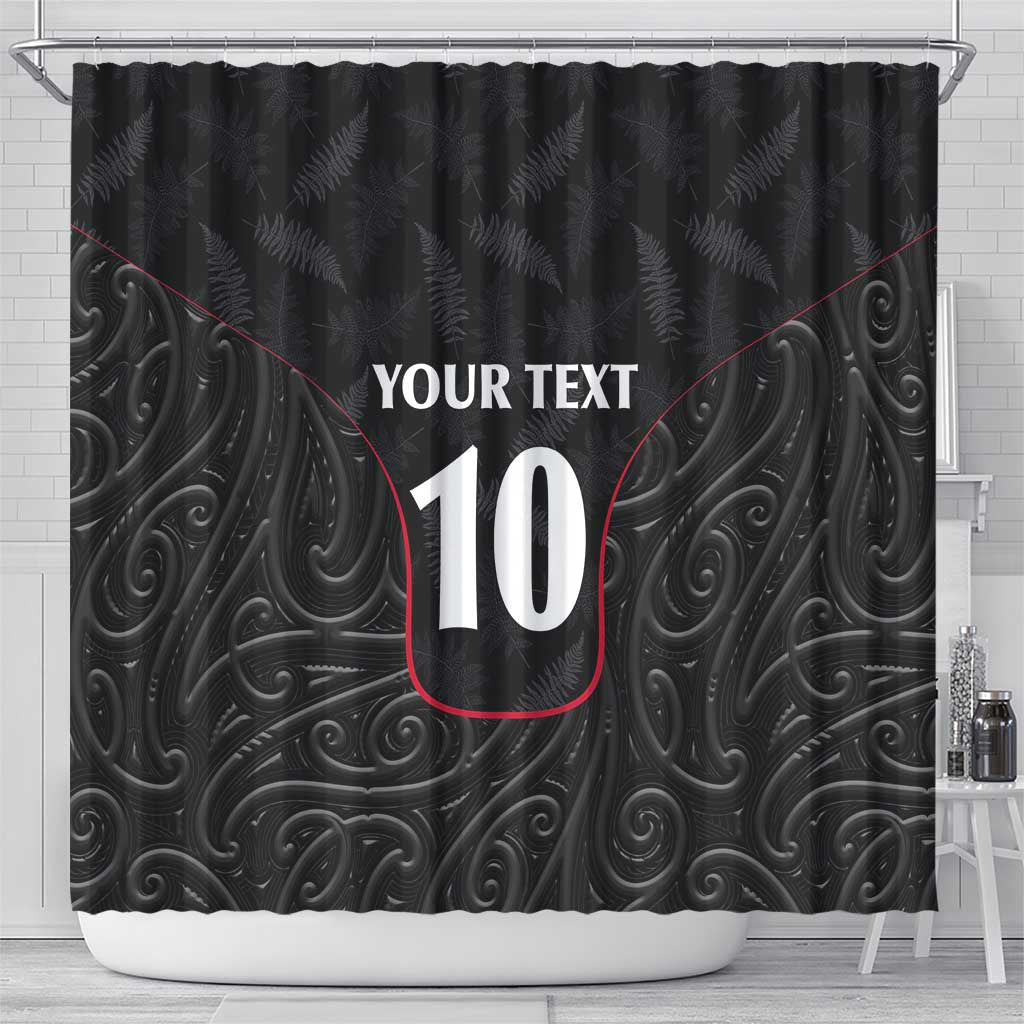 Custom New Zealand Rugby Shower Curtain Maori All Black Championship 2024 and Silver Fern LT03 - Polynesian Pride
