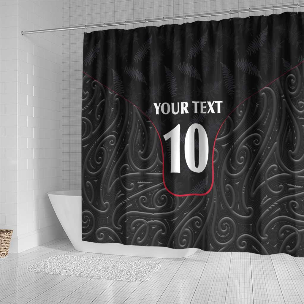 Custom New Zealand Rugby Shower Curtain Maori All Black Championship 2024 and Silver Fern LT03 - Polynesian Pride