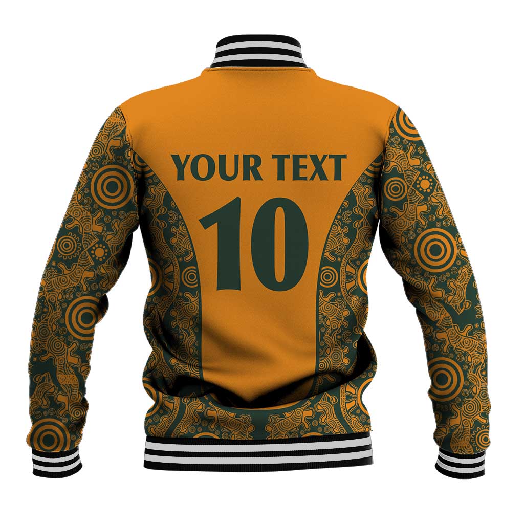 Custom Australia Rugby Championship 2024 Baseball Jacket Aboriginal Art Tattoo Pattern LT03 - Polynesian Pride