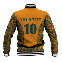 Custom Australia Rugby Championship 2024 Baseball Jacket Aboriginal Art Tattoo Pattern LT03 - Polynesian Pride