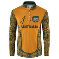 Custom Australia Rugby Championship 2024 Button Sweatshirt Aboriginal Art Tattoo Pattern