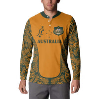 Custom Australia Rugby Championship 2024 Button Sweatshirt Aboriginal Art Tattoo Pattern