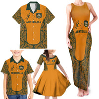 Custom Australia Rugby Championship 2024 Family Matching Tank Maxi Dress and Hawaiian Shirt Aboriginal Art Tattoo Pattern LT03 - Polynesian Pride
