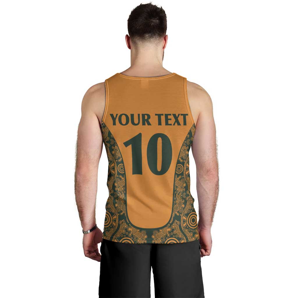 Custom Australia Rugby Championship 2024 Men Tank Top Aboriginal Art Tattoo Pattern