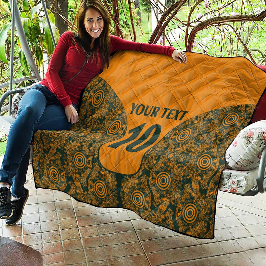 Custom Australia Rugby Championship 2024 Quilt Aboriginal Art Tattoo Pattern LT03 - Polynesian Pride