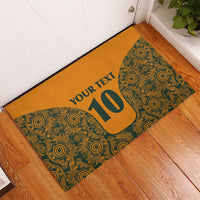 Custom Australia Rugby Championship 2024 Rubber Doormat Aboriginal Art Tattoo Pattern