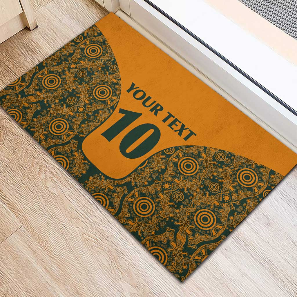Custom Australia Rugby Championship 2024 Rubber Doormat Aboriginal Art Tattoo Pattern
