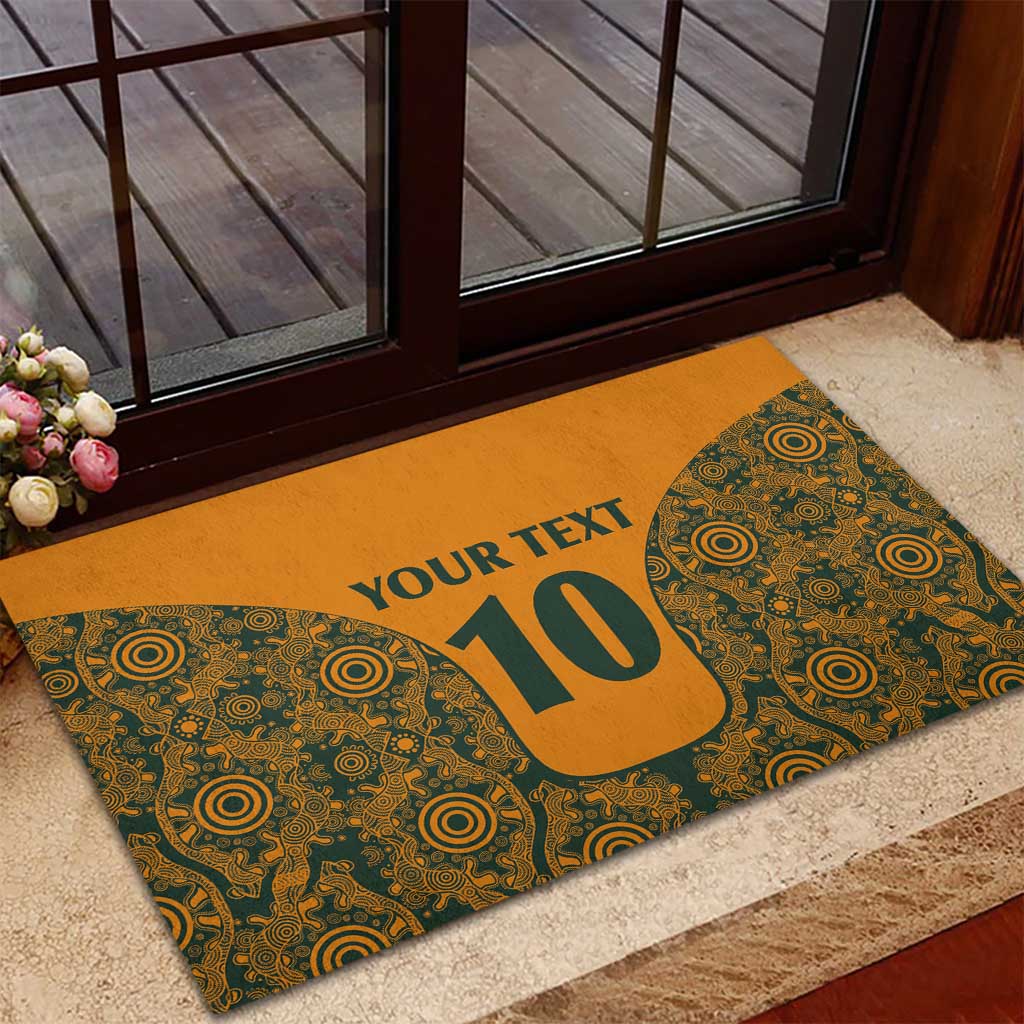 Custom Australia Rugby Championship 2024 Rubber Doormat Aboriginal Art Tattoo Pattern