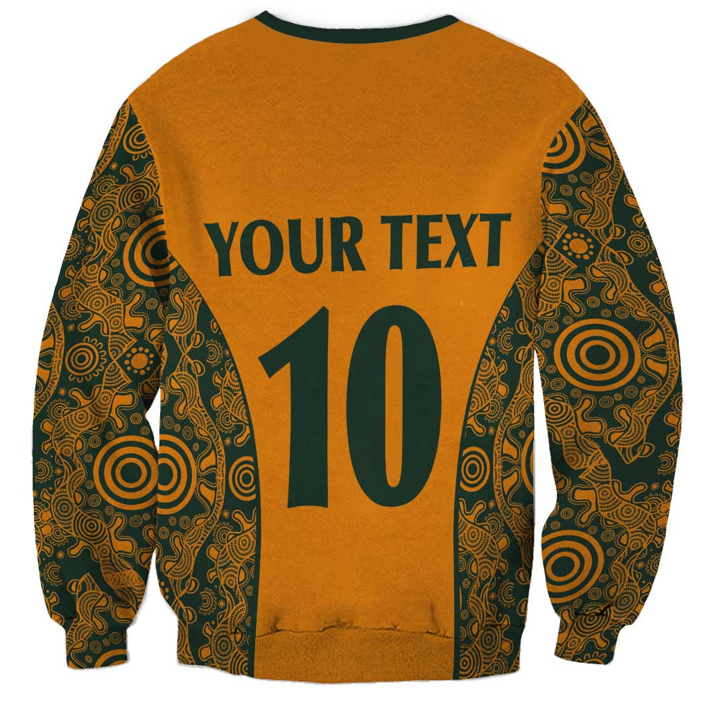 Custom Australia Rugby Championship 2024 Sweatshirt Aboriginal Art Tattoo Pattern