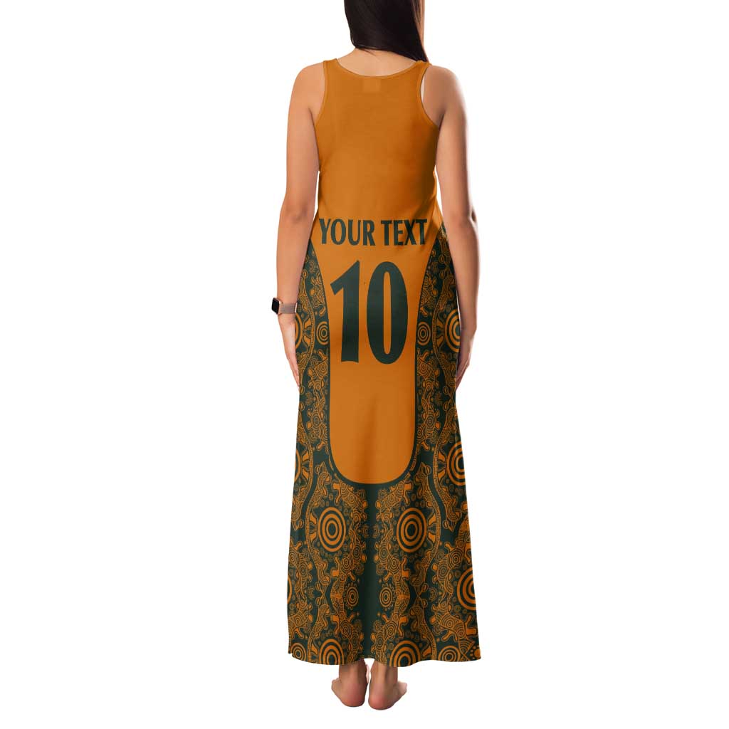 Custom Australia Rugby Championship 2024 Tank Maxi Dress Aboriginal Art Tattoo Pattern