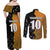 Custom New Zealand and Australia Rugby Championship 2024 Couples Matching Off Shoulder Maxi Dress and Long Sleeve Button Shirt Maori Warrior and Kangaroo Mascot with Fern Aboriginal