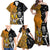 Custom New Zealand and Australia Rugby Championship 2024 Family Matching Off Shoulder Maxi Dress and Hawaiian Shirt Maori Warrior and Kangaroo Mascot with Fern Aboriginal