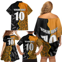 Custom New Zealand and Australia Rugby Championship 2024 Family Matching Off Shoulder Short Dress and Hawaiian Shirt Maori Warrior and Kangaroo Mascot with Fern Aboriginal LT03 - Polynesian Pride