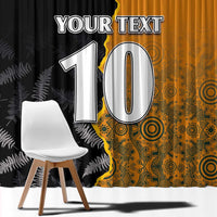 Custom New Zealand and Australia Rugby Championship 2024 Window Curtain Maori Warrior and Kangaroo Mascot with Fern Aboriginal