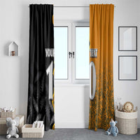 Custom New Zealand and Australia Rugby Championship 2024 Window Curtain Maori Warrior and Kangaroo Mascot with Fern Aboriginal
