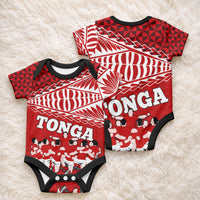 Tonga Rugby Baby Onesie Sipi Tau Dance Ngatu Pattern LT03 - Polynesian Pride