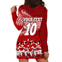 Personalised Tonga Rugby Hoodie Dress Sipi Tau Dance Ngatu Pattern LT03 - Polynesian Pride