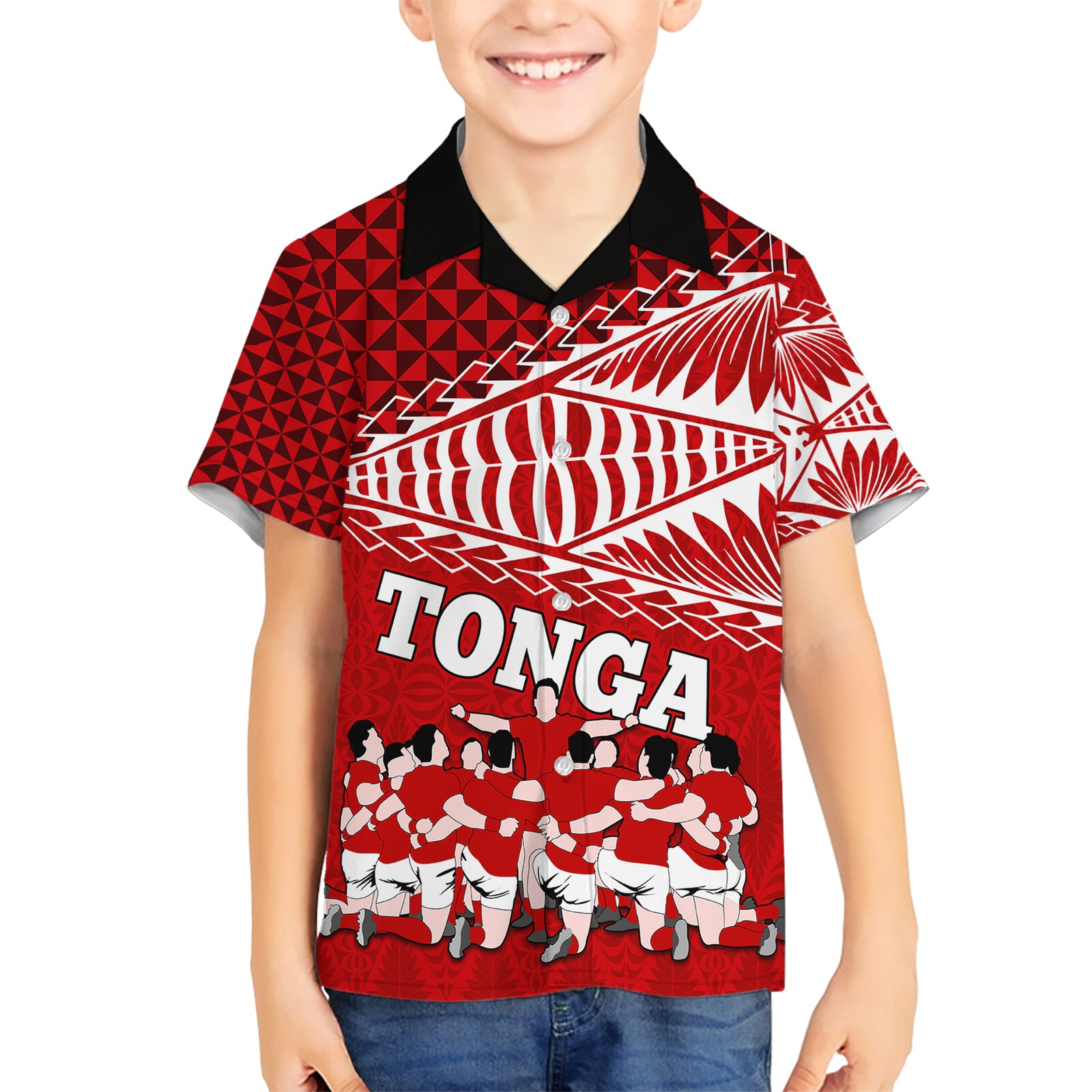 personalised-tonga-rugby-kid-hawaiian-shirt-sipi-tau-dance-ngatu-pattern