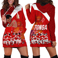 Tonga Rugby Hoodie Dress Sipi Tau Dance Coat of Arms Ngatu Pattern LT03 - Polynesian Pride