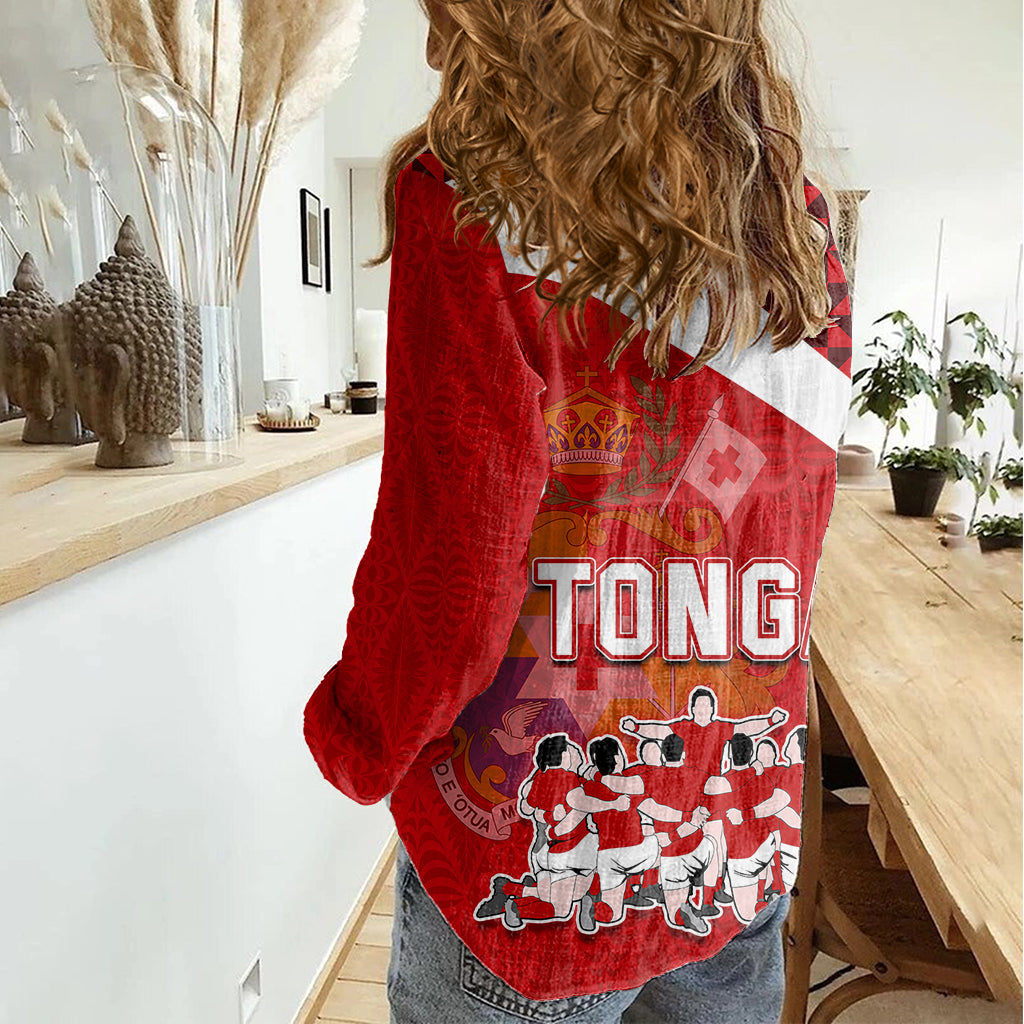 tonga-rugby-women-casual-shirt-sipi-tau-dance-coat-of-arms-ngatu-pattern