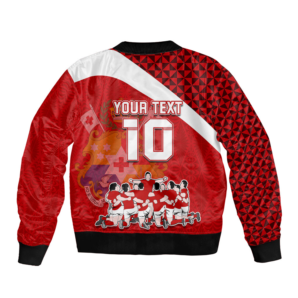 personalised-tonga-rugby-sleeve-zip-bomber-jacket-sipi-tau-dance-coat-of-arms-ngatu-pattern