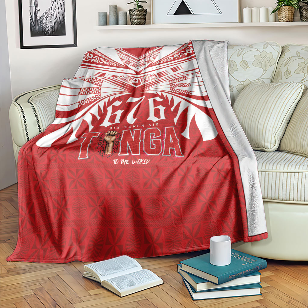 Tonga Rugby Blanket Sipi Tau - Six Seven Six to the World LT03 Red - Polynesian Pride
