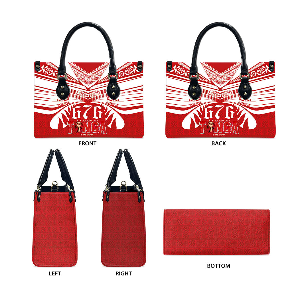 Tonga Rugby Leather Bag Sipi Tau - Six Seven Six to the World LT03 - Polynesian Pride